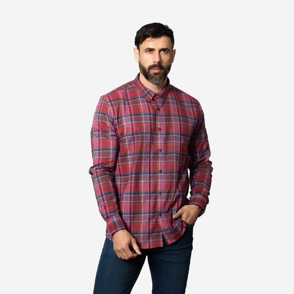 Camisa Flannel Classic Relaxed Fit Cereza