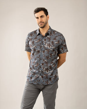 Camisa Relaxed Fit Florencia Gris Oscuro