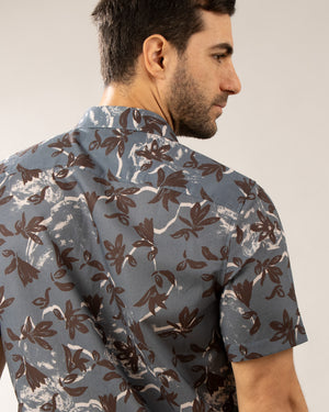 Camisa Relaxed Fit Florencia Gris Oscuro