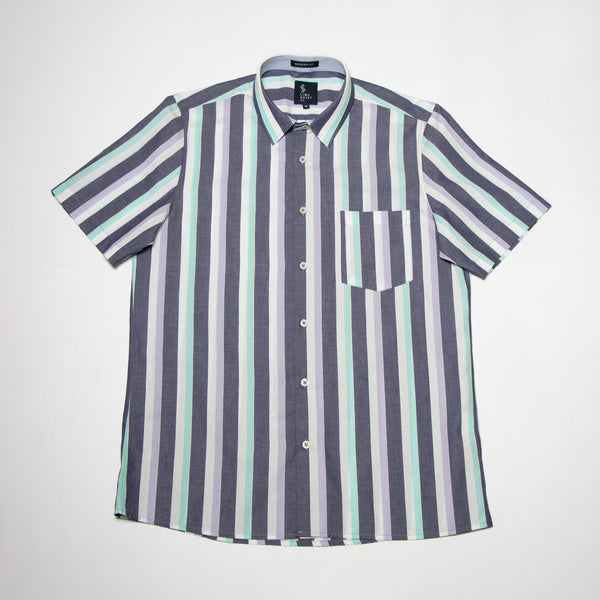 Camisa Modern Fit Striped Turquesa