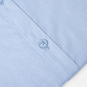 Camisa Slim Fit Fil a Fil Celeste