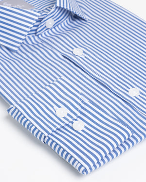 Camisa Manga Larga Luxury Rayas Azul Cielo