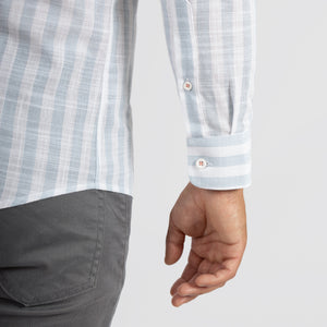 Camisa Modern Fit Lines Celeste