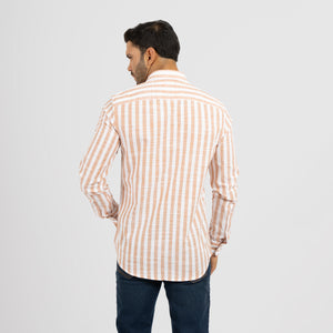 Camisa Modern Fit Lines Naranja
