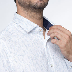 Camisa Slim Fit Luis Blanco Acero