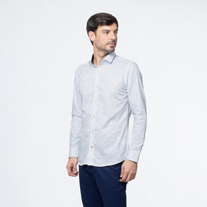 Camisa Slim Fit Luis Blanco Acero