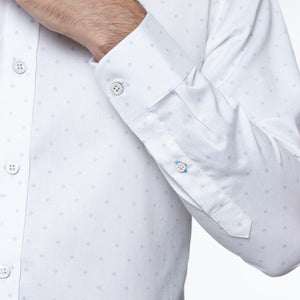 Camisa Slim Fit Luis Blanco Celeste