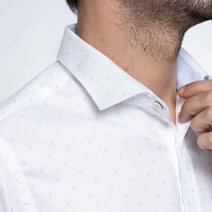 Camisa Slim Fit Luis Blanco Celeste