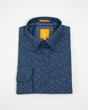 Camisa Slim Fit Trentino Steel Print