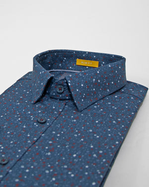 Camisa Slim Fit Trentino Steel Print