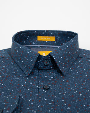Camisa Slim Fit Trentino Steel Print