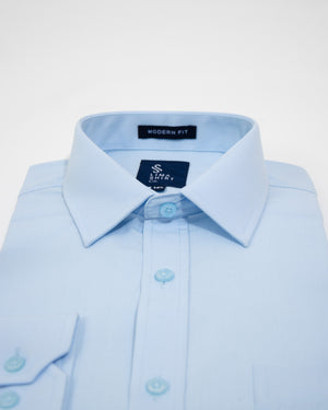 Camisa Manga Larga Leo Celeste