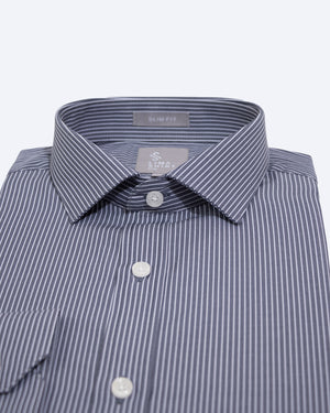 Camisa Manga Larga Luxury Rayas Gris