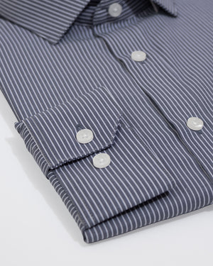 Camisa Manga Larga Luxury Rayas Gris