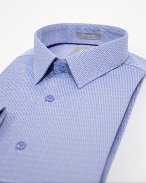 Camisa Slim Fit Milano Stretch Azul