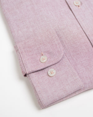 Camisa Modern Fit Manga Larga Oxford Vino