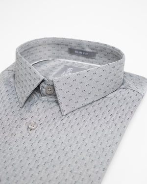 Camisa Slim Fit Milano Stretch Gris