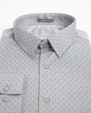 Camisa Slim Fit Milano Stretch Gris