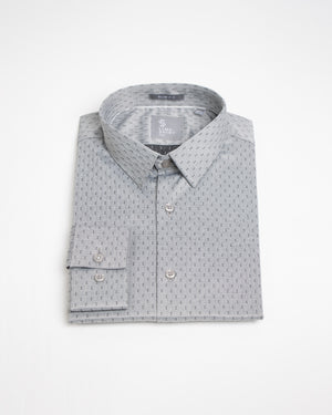 Camisa Slim Fit Milano Stretch Gris