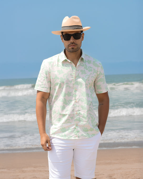 Camisa Cancún Manga Corta Verde