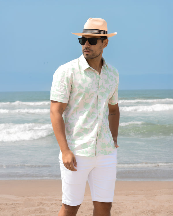 Camisa Cancún Manga Corta Verde