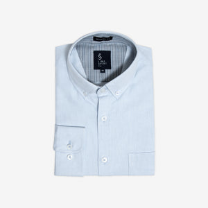 Camisa Modern Fit Manga Larga Oxford Celeste