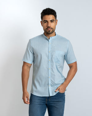 Camisa Manga Corta Neru Amalfi Turquesa