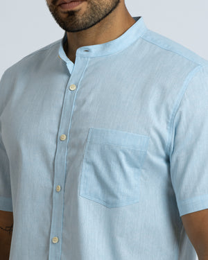 Camisa Manga Corta Neru Amalfi Turquesa