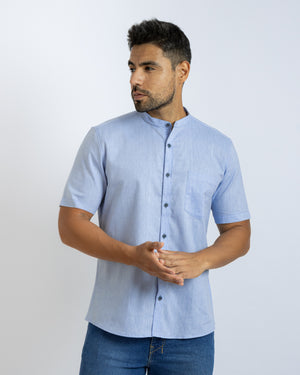 Camisa Manga Corta Neru Amalfi Celeste