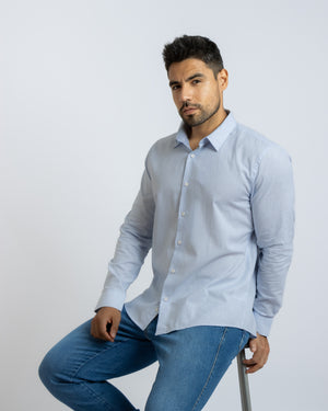 Camisa Manga Larga California 2 Relaxed Fit Celeste