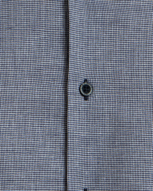 Camisa Relaxed Fit Vichí Lino Azul