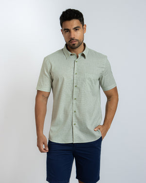 Camisa Relaxed Fit Vichí Lino Olivo
