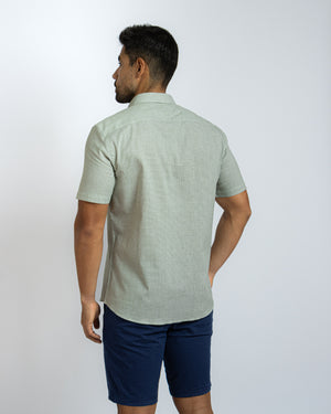 Camisa Relaxed Fit Vichí Lino Olivo