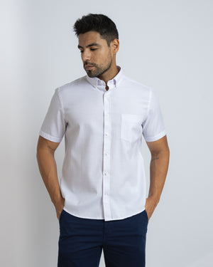 Camisa Manga Corta Oxfordine Blanco