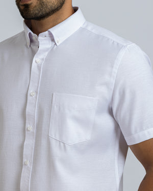Camisa Manga Corta Oxfordine Blanco