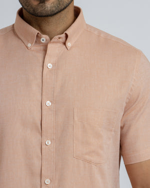 Camisa Manga Corta Oxfordine Naranja