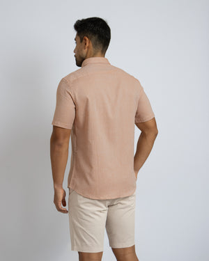 Camisa Manga Corta Oxfordine Naranja