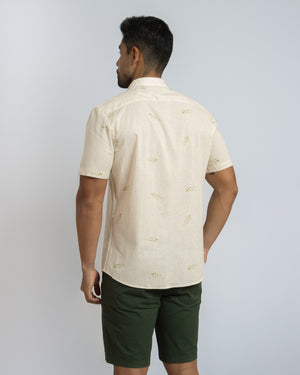 Camisa Grecia Manga Corta Beige 2