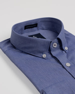 Camisa Modern Fit Fil a Fil BD Azul