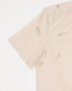 Camisa Grecia Manga Corta Beige 2