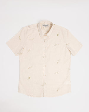 Camisa Grecia Manga Corta Beige 2