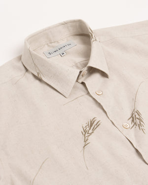 Camisa Grecia Manga Corta Beige 1