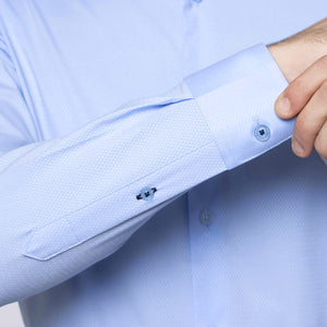 Camisa Slim Fit Milano Stretch Celeste