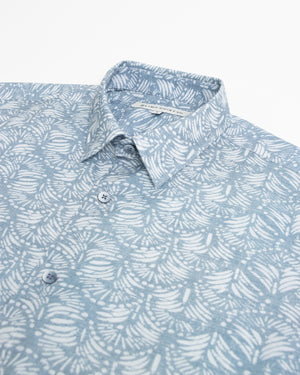 Camisa Mallorca Manga Corta Azul