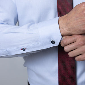 Camisa Manga Larga Modern Fit Mattia Celeste Cielo