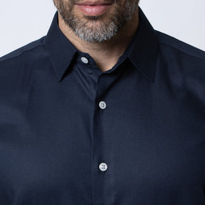 Camisa Manga Larga Modern Fit Mattia Azul Marino