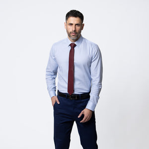 Camisa Manga Larga Modern Fit Mattia Celeste Cielo