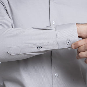 Camisa Slim Fit Milano Stretch Gris Nuevo