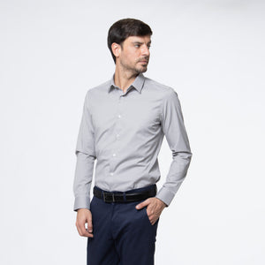 Camisa Slim Fit Milano Stretch Gris Nuevo