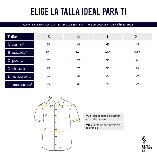 Camisa Manga Corta Neru Amalfi Navy